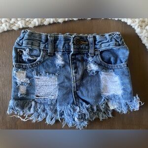 Baby girl distressed Jean shorts size 12-18 months